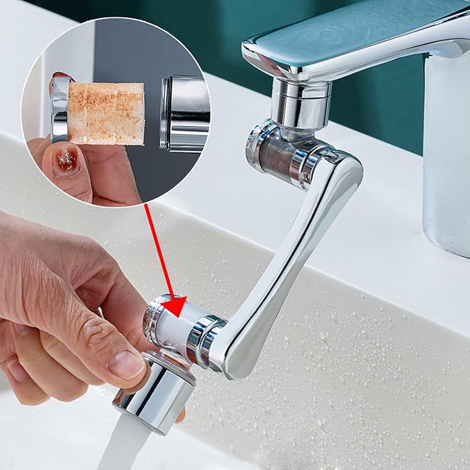 5PCS PP Cotton Filter, 1080° Rotating Filter Faucet Extender,Universal Splash Filter Faucet, Water Filter Faucet for Kitchen Bathroom, Usable for Half A Year