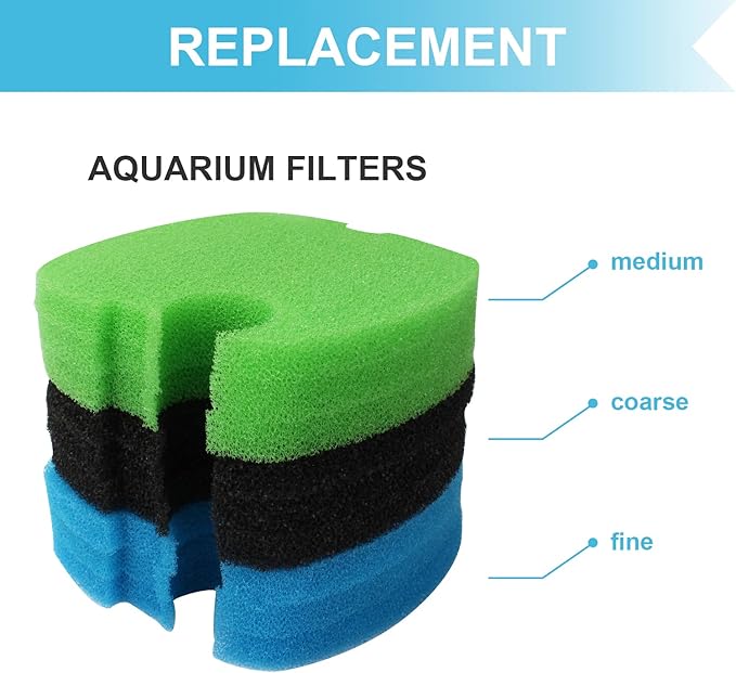 Aquarium Canister Filter Pad Sponges Compatible with SUNSUN HW-304B/404B/704B/3000 CF500 Polar Aurora 525 GPH Generic Filters - 9 Pcs