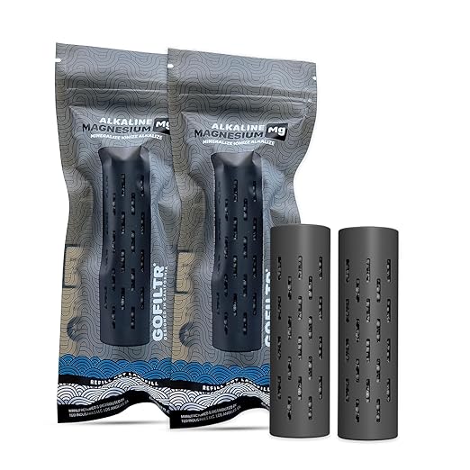 Magnesium Alkaline Water Infuser (2 Pack) 9.5 pH + Electrolytes for Any Water Bottle/Small Pitcher, 750 Refills / 3 Months, 2 Ionized Mineral Water Infusers