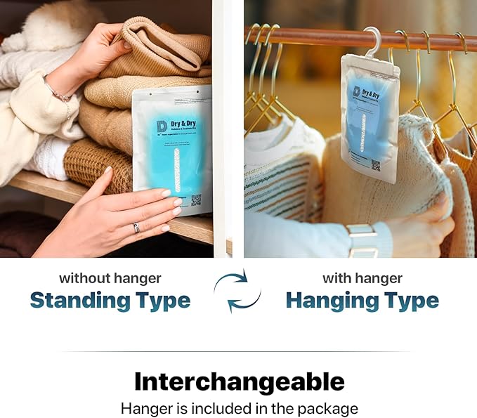 Dry & Dry 2 Packs Standing Moisture Absorbers to Control Excess Moisture for Basements, Closets, Bathrooms, Laundry Rooms - Moisture Absorbers Moisture Absorbers