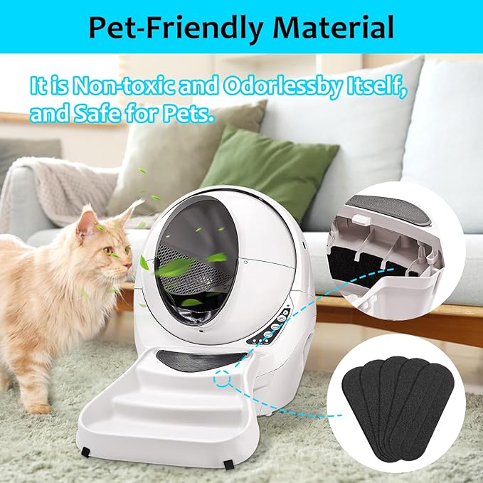 2025 Upgrade Ceiling Fan Filters for Blades 5pcs Easy-Stick Strong Fixity Activated Coconut Carbon Fan Filter. transform your fan into a powerful air purifier, cat litter box fresh filter, black