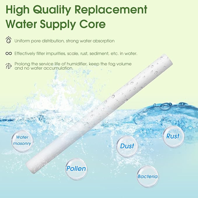 10 Pieces Humidifier Sticks Filter，Replacement Wick Humidifiers Filter Sticks, Humidifier Sticks Cotton Filter Refill Sticks Filter Replacement Parts for KARFUN 350ml Mini Humidifier