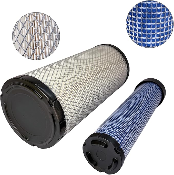 P827653 P829332 Air Filter Kit fit for Donaldsonn Bobcat 6666375 6666376, for Kubota 59800-26110 3A111-19130, for John Deere AP33330 AP33331, for Toro 108-3814 108-3816 (P827653 P829332)