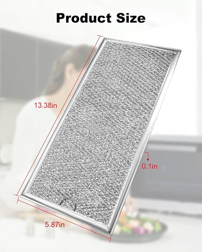 2 Pcs Microwave Grease Filter Fit for GE JVM6175SF1SS, JVM6175SK1SS, JVM6175SK2SS, JVM6175SK3SS