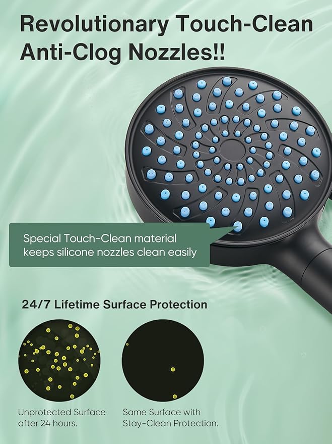 Cobbe Filtered Shower Head with Handheld, High Pressure 7-mode Showerhead with Filters for Hard Water - Remove Chlorine - Reduces Dry Itchy Skin, Patented Paddle Shift Design, Black