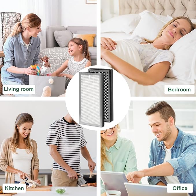 4 Pack 15 Replacement Filter for MA Air Puri-Fier Models 15, 3-in-1 Contains Pre-Filter and Activated Carbon Fil-ter, (4 Pack)