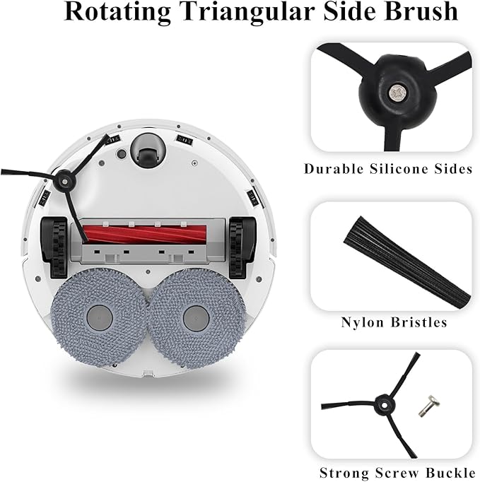 Accessories Kit for Roborock Qrevo S/Qrevo Plus/Qrevo Pro/Qrevo MaxV 【Not for Q Revo】Robot Vacuum, 2 Main Brush Roller, 4 Hepa Filters,4 Mop Pads, 4 Dust Bags, 6 Side Brush, 22 Pack Replacement Parts