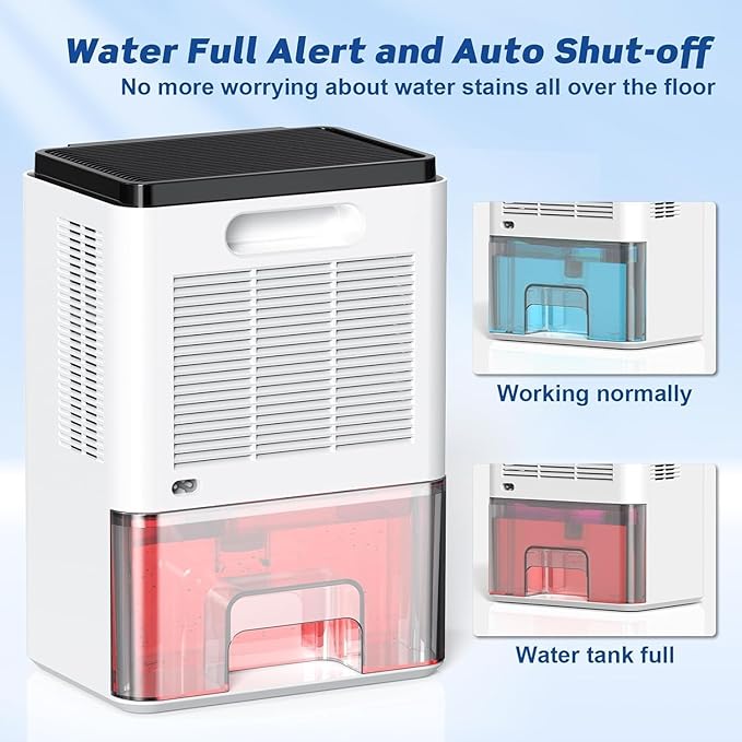 Dehumidifiers(75OZ) for Home,Small Dehumidifier for Bedroom with 2 Dehumidification Modes,Auto Defrost,12 Timer, Portable Quiet Dehumidifiers for Home,Basement,Bathroom,RV