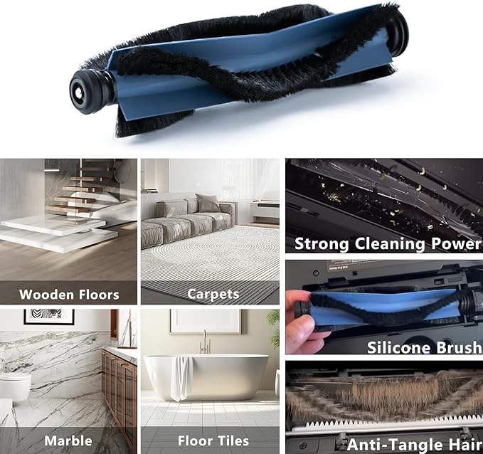 Yivy 29 Pack Accessories Kit Replacement Parts Compatible with Eufy X10 Pro Omni Robotic Vacuum Cleaner,2 Main Brushes,6 Sweeping Brushes,4 HEPA Filters,6 Vacuum Bags,8 Mop Pads,etc.