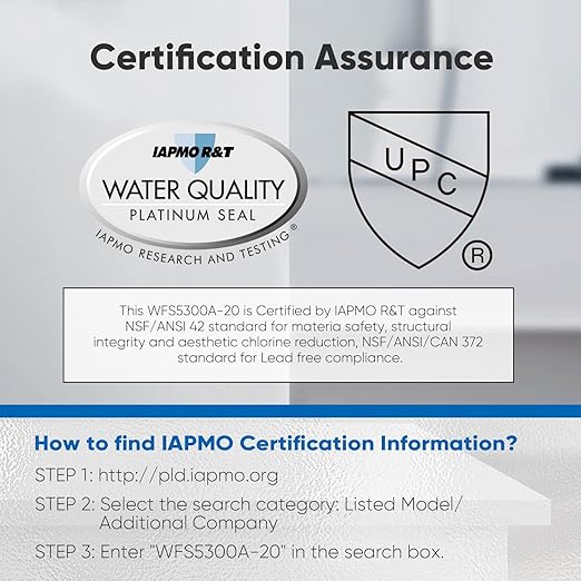 PUREPLUS Under Sink Water Filter, 40,000 Gallons Capacity, 99.99% Chlorine Reduction, NSF/ANSI 42 Certified, Removes Heavy Metals and Chlorine, Direct Connect Under Counter Water Filtration System