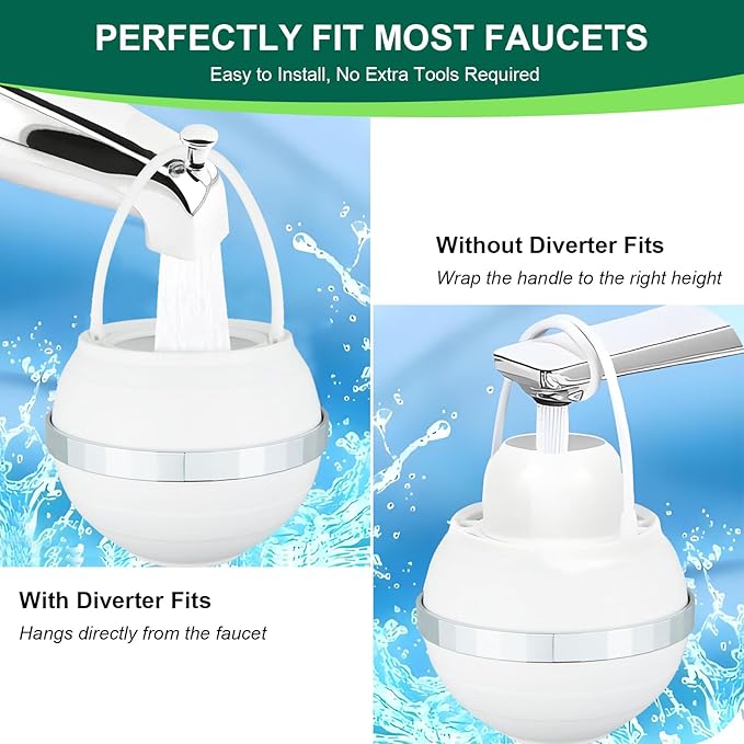Upgrade Bath Filter For Tub-Advanced 15-Stages Filtration Bathtub Water Filter【Reduce 99% Heavy Metal & Chlorine】Hard Water Softener for Health of Sensitive Skin, Body, Hair, BPA-Free, Easy to Install