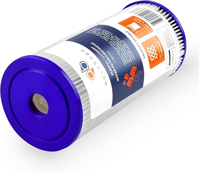 Aquaboon 1 Micron Pleated Water Filter 10 x 4.5 for Whole House Sediment Water Filter Replacement Compatible with Well Filters FXHSC, R50-BBSA (20-PACK)