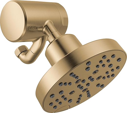 Delta Faucet 5-Setting H2Okinetic Shower Head Gold with Clarifi Premium Shower Filter Attachment with Filter