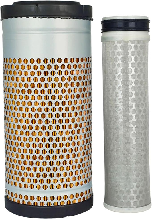 Outer Inner Air Filter Set RD158-42270 RD158-42280 Compatible with Kubota KX040-4 KX040-5 U48-5 R430 Compatible with John Deere 30G 35G 50G Excavator WA10854 WA10890 FYD00000374 FYD00001540