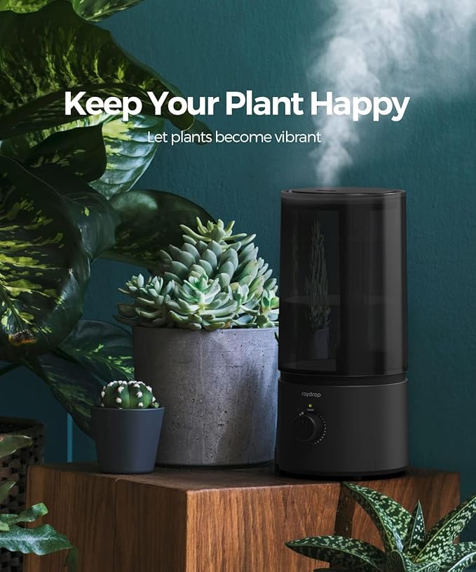 Humidifiers for Bedroom, raydrop Cool Mist Humidifiers for Babies, 1.0L Quiet Ultrasonic Humidifier, Space-Saving, Filterless, Auto Shut Off - (0.26 Gallon, US 110V)