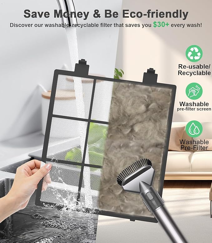 FRESHDEW Air Purifier for Home Up to 2300ft² with H14 True HEPA & Double-Sided Intake | Washable Pre-Filter & Air Quality Sensor | 22dB Ultra Quiet for Bedroom | Allergen/Dust/Smoke/Pet Dander