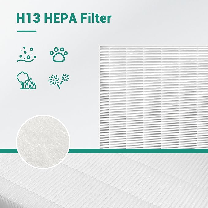 C545 Replacement Filter S Compatible with Winix C545 Air Purifier, Part# 1712-0096-00 and 2522-0058-00, 2 True HEPA (H13) Filter + 8 Activated Carbon Filters