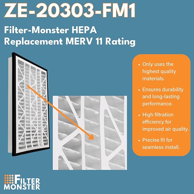 Filter Monster - Replacement for Zephyr VGF Series 20x30x3 Whole Home Return Air Grille Filter, 2-Filter Replacement Bundle