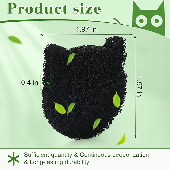 12 Pack Cat Litter Box Filter, Universal Activated Charcoal Filter for Most Cat Litter Boxes and Pans, Stick On Activated Carbon Filter, Litter Robot Filter to Absorbe Odor