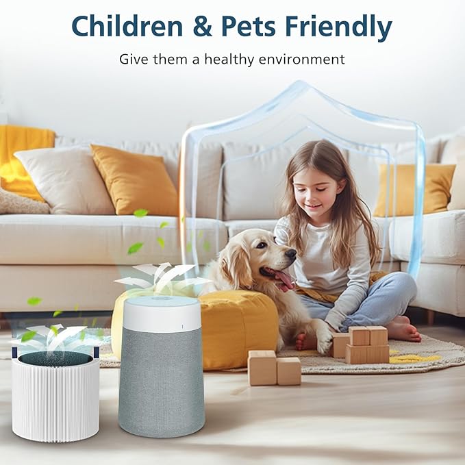 511i MAX Replacement Filter Compatible with BLUEAIR Blue Pure 511i Max Air Purifi-er, 3-IN-1 H13 True HEPA Filter and Activated Carbon Filtration System, White(2 Pack)