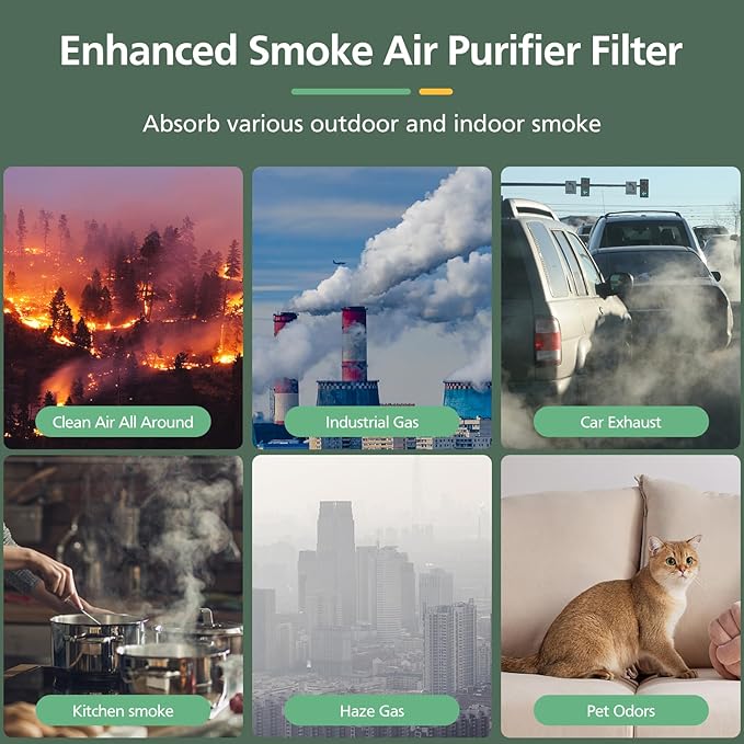 isinlive Core 300 Smoke Remover Replacement Filter for LEVOIT Core 300 Core300-P Core 300S Core 300S/P VortexAir Air Purifier, Core 300-RF, 4-in-1 HEPA Activated Carbon, 2 Pack, Blue, Core 300-P