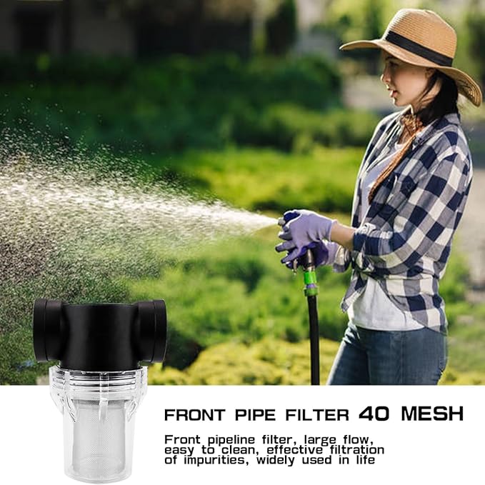 1 Inch Sediment Filter Pressure Washer Filter - 40 Mesh Stainless Steel Garden Hose Filter with Female Thread for Outdoor Gardening, RV Water System & Inlet Water Filtration