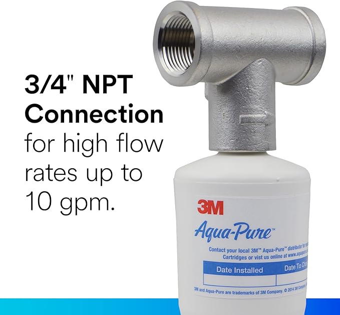 3M Aqua-Pure Whole House Scale Inhibition Inline Water System AP430SS, Prevents Scale Build Up On Hot Water Heaters and Boilers