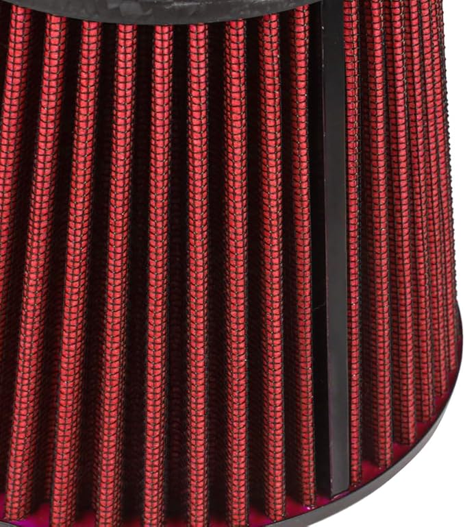 Kyostar Universal Carbon Fiber 3 Inch 76mm Air Intake Cone Filter Replacement Quality Dry Air Filter, Red