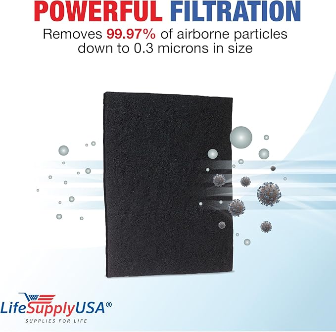 LifeSupplyUSA Cut-To-Fit Activated Carbon Filter Compatible with Any Size Air Purifiers