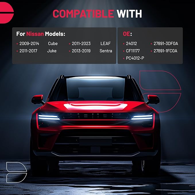 BDFHYK CF11177 Cabin Air Filter w/Activated Carbon Replacement Compatible with Nissan 2009-2014 Cube, 2011-2023 LEAF, 2011-2017 Juke, 2013-2019 Sentra