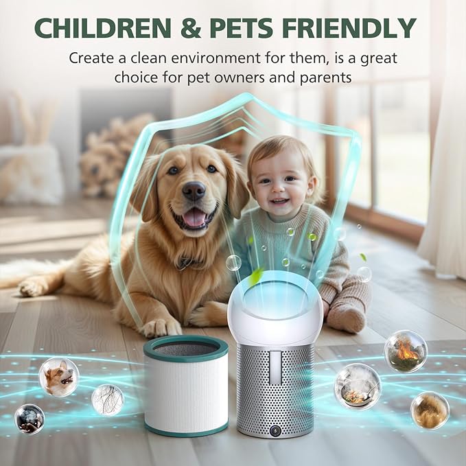 TP01 HEPA Replacement Filter Compatible with Dyson Tower Purifier Pure Cool Link TP01, TP02, TP03, AM11, BP01 Models, Compare to Part 968126-03, 2 Pack