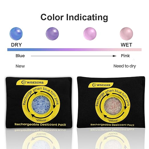 200g Reusable Silica Gel Desiccant, Color Indicating Rechargeable Desiccant Packs for Storage, Moisture Absorbers for Storage, Gun Safes, Suitcases, 3D Filaments, Electronics, Car[3 Pack]
