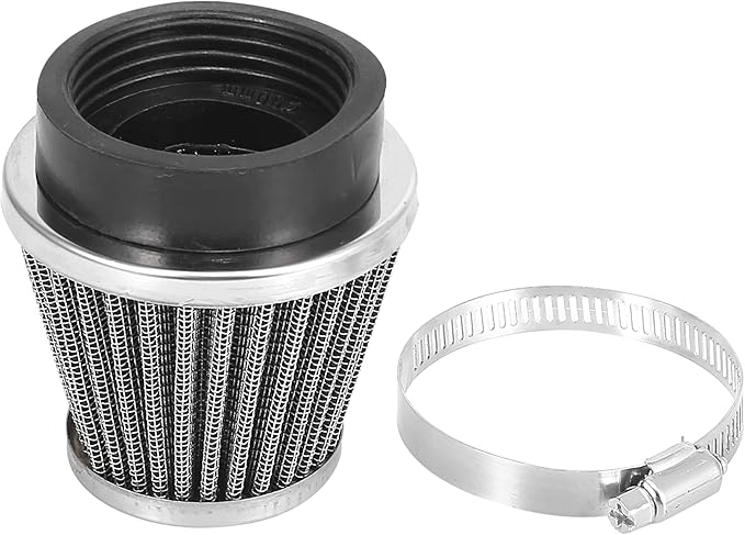 Motoforti 4pcs Universal 50mm Air Filter Cleaner Round Tapered Replacement for Motorcycle Black