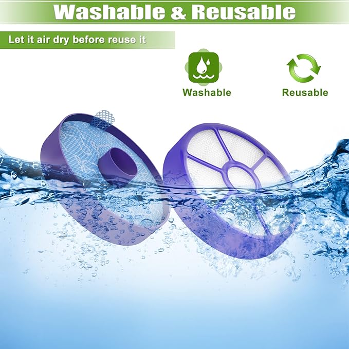 for Dyson DC33 Animal, DC33 All Floor Replacement Bundle Filter Kit, 1 DC33 Washable Dust Cup Primary Filter, 1 DC 33 Post Motor HEPA Exhaust Filter, Generic for 919563-02 921616-01