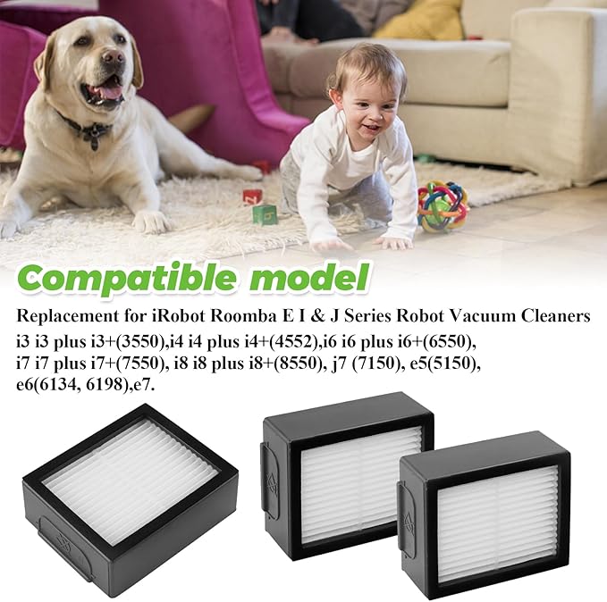 12Pack Filters Replacement for iRobot Roomba E I & J Series Combo E5 E6 E7 i3 i3+ i4 i4+ i5 i5+ i6 i6+ i7 i7+ i8 i8+ J5 J6 J8 Vacuum Cleaner-12 x High Efficiency Filters 4639161,1 x Brush by Techecook