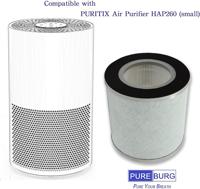 PUREBURG Replacement Filter Compatible with Elechomes EPI236 Air Purifiers,2-Pack H13 HEPA 4-Stage Filtration Activated Carbon 2-in-1 Air Clean Voc Dust Odor PM2.5