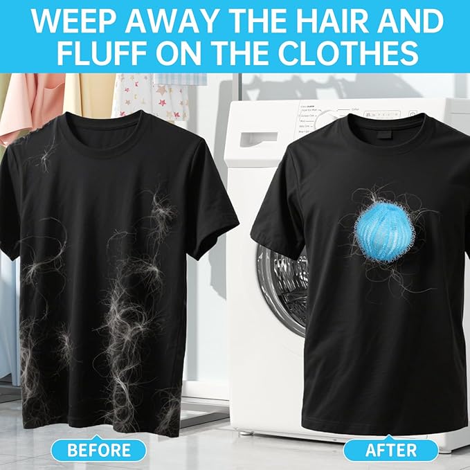 18Pcs Pet Hair Remover for Laundry,Reusable Laundry Pet Hair Catcher,Pet Dog Cat Hair Catcher Lint Remover,Suitable for All Washing Machines