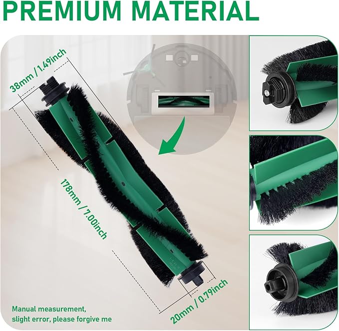 Y0140 Replacement Parts Pack for iRobot Roomba Combo Essential Series Q011, Y0110, Q0120, Y0140 Robot Vacuum Cleaner, 2 Roller Brush, 8 Hepa Filters, 6 Side Brushes, 6 Mop Pads (22 Pcs/Pack)