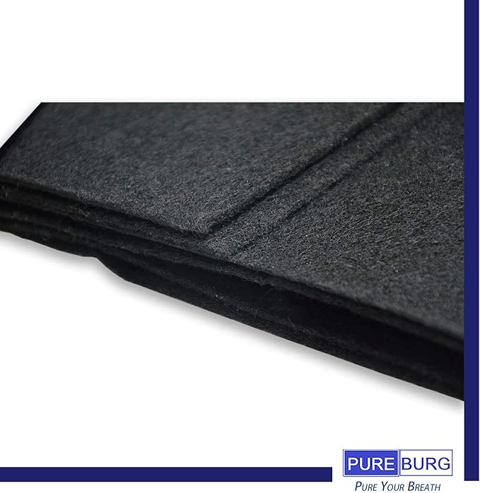 PUREBURG Carbon Filter,Cut-to-Fit Carbon Pad 16 x 48 inches for Charcoal Sheet fits Range Hoods Furnace Filters, Air Purifier,Food cycler filter. Kitchen Compost Bins,Removes Odor VOC, 2-Pack