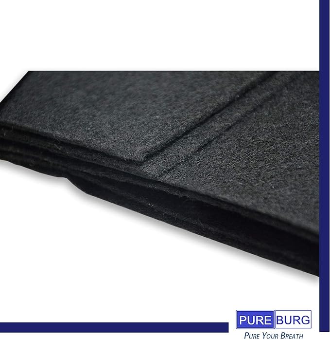 PUREBURG Carbon Filter,Cut-to-Fit Carbon Pad 16 x 48 inches for Charcoal Sheet fits Range Hoods Furnace Filters, Air Purifier,Food cycler filter. Kitchen Compost Bins,Removes Odor VOC, 2-Pack
