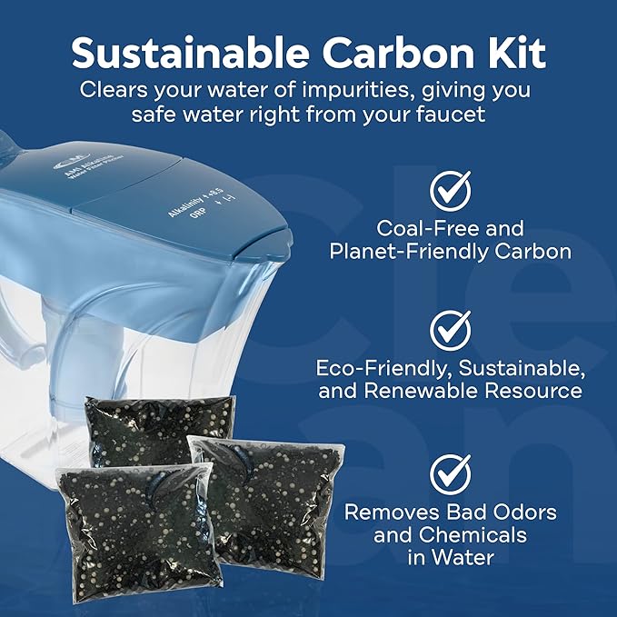 AMI Alkaline Water Pitcher Refills for High-pH Pure, Filtered Water, Replacement Filters for HD-55AWP Pitcher, Pack of 3