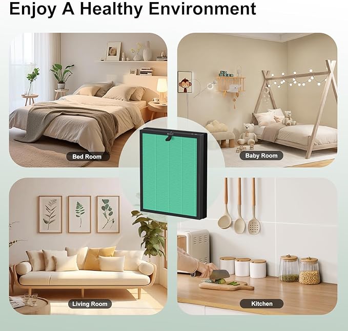 2 Pack MKD05 Air Filter Replacement for MK-D05 Air Purifier, 4-in-1 High-Efficiency Filter with Activated Carbon Filter – Pet Dander Version