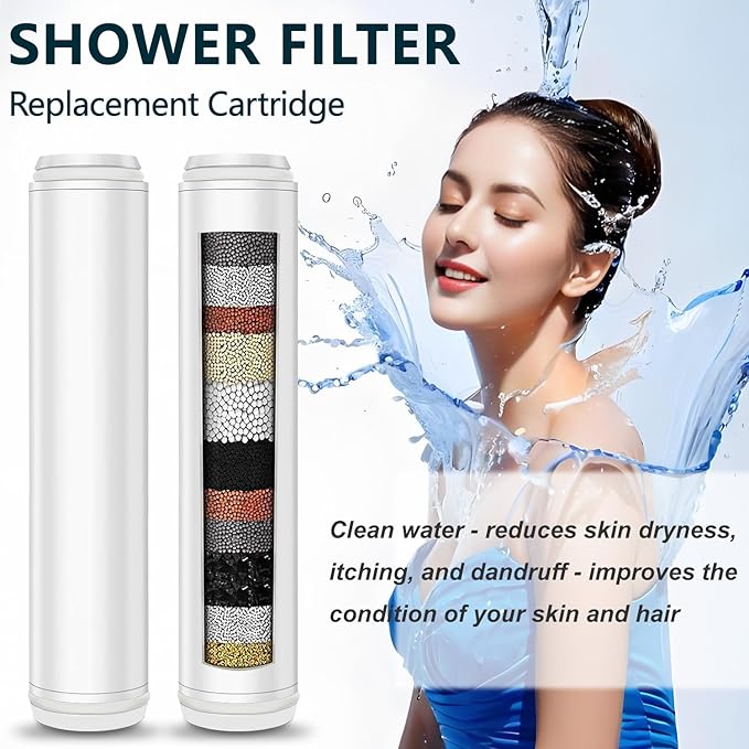 4 PACK Multi-Stage Filter Replacement Compatible with PWERAN for Handheld Shower Head, Water Replacement Filter for Shower Head，filters impurities, purifies water quality