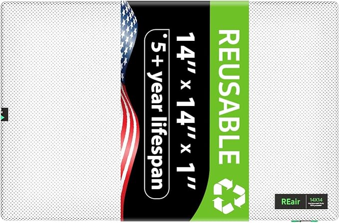 14x14x1 Extra Replacement Filter without Frame, Washable and Reusable Air Filter 14x14x1 for AC HVAC Furnace, MERV 8 Air Filters Machine Washable, AC Furnace Air Filter without Frame