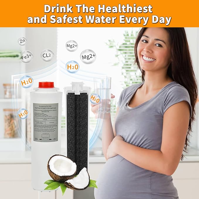 51300C Filters, Replacement for Elkay EWF3000 51300C Filter By NSF/ANSI 42 Certified, Compatible With Ezh2o Filter Replacement Bottle Stations, 3000 Gallon High Capacity 2 Packs (No Chip)