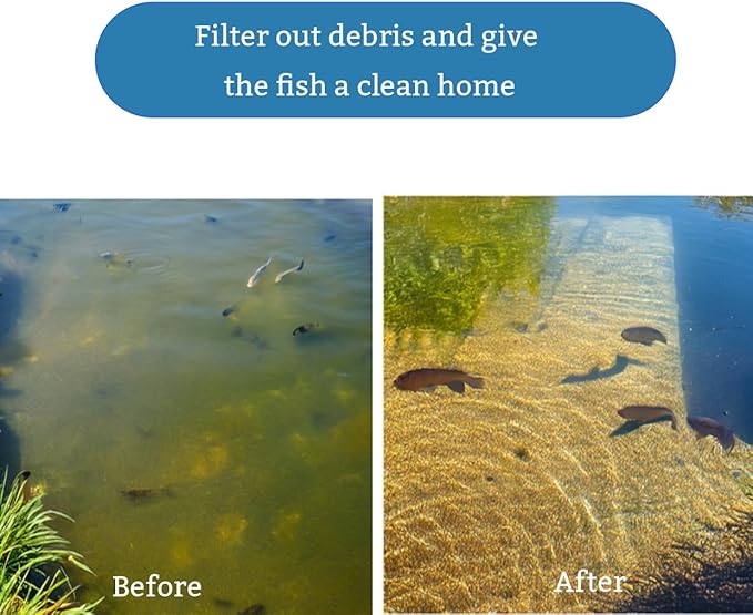 2 Sets Coarse and Fine Pond Filter Pads, Replacement Sponge Filter Media (871980305528) for 52231 & 52229 Filter Boxes, Fits Outdoor Fish Ponds