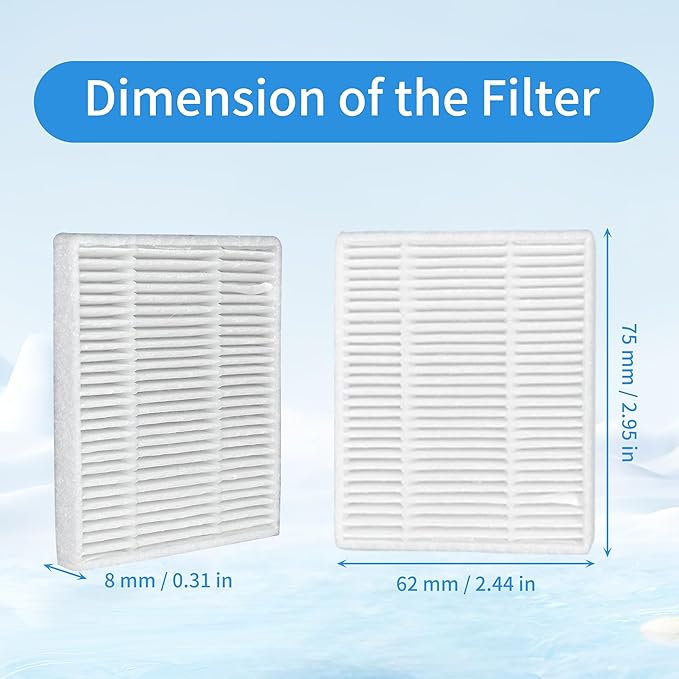 16 Pack HEPA filter Compatible with iRobot Roomba Roomba 104 105 Vac/Combo, Essential Vac 2 Q0520, Essential Y0110 Y0140 Q011 Q0120 Vacuum Cleaners