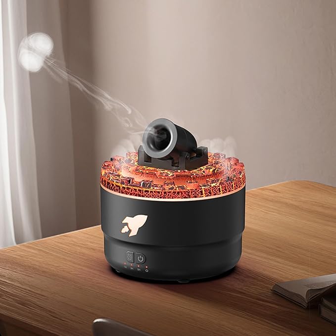 Cannon Blast Aroma Humidifier, 7 Colors LED Vapor Cannon Humidifier Silent Diffuser, 2 Mode Creative Turret Colorful Yellowcane Air Aromatherapy Small Home Desktop Diffuser for Bedroom