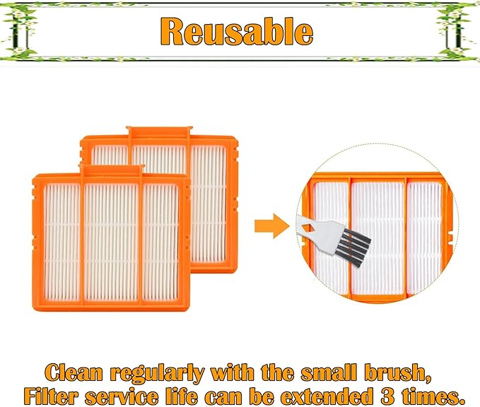 AV2501AE Filter Replacement for Shark AV2501AE, RV2502AE, AV2501S, AV2511AE, RV2610WA/RV2610WD/AV2810AE Smart AI Robot Vacuum Cleaner, Filters for Pet Hair/Dust, 4 x filters,2 x Pre-Motor Filter