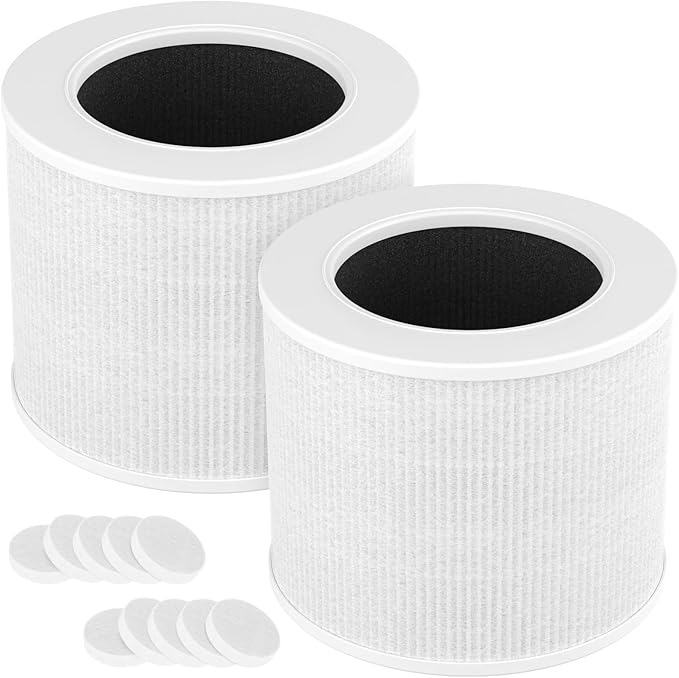 2-Pack Core Mini Filter Compatible with LEVOIT Core Mini Air Purifie-r, 3-in-1 H13 HEPA High-Efficiency Activated Carbon Pre-filter for LEVOIT Core Mini Replacement Filter, Core Mini